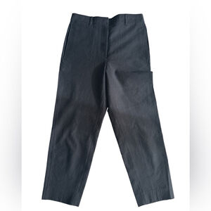 COS Women 's Black Cotton Cropped Pants with Textured Finish Stretchy Size US4